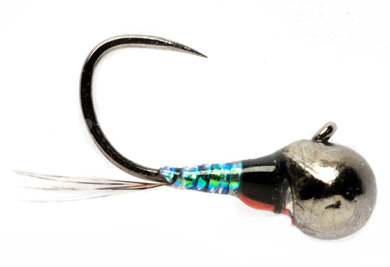Fulling Mill Nymphe - Croston's FMJ Micro Perdigon Black Widow Barbless