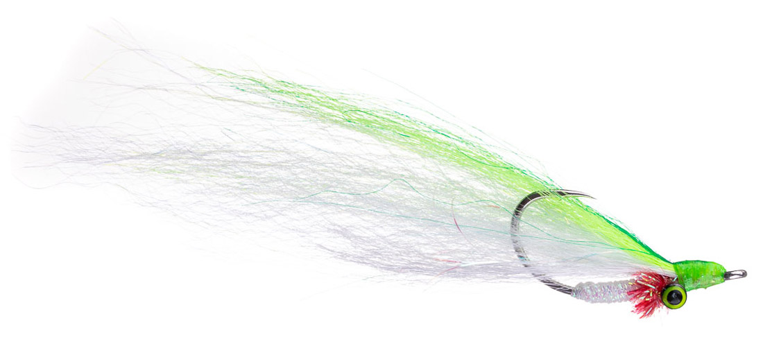 Fishient H2O Salzwasserfliege - Mega Deep Minnow chartreuse & white