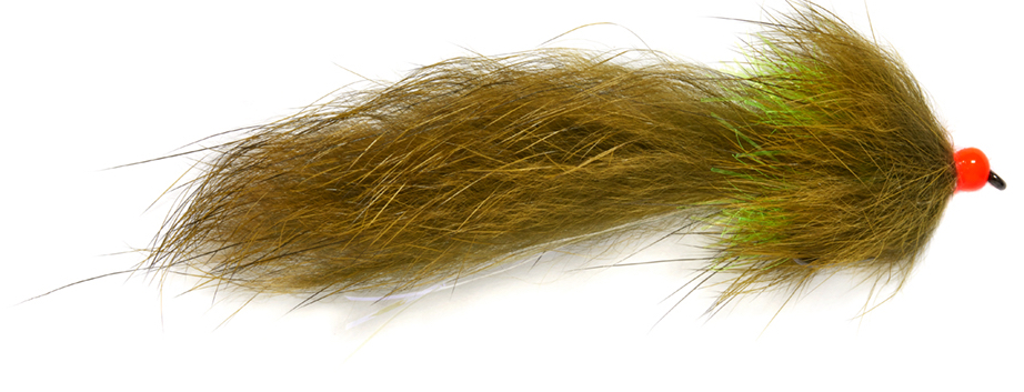 P-24151_Fulling_Mill_Fluff_Cat_Olive Fulling Mill Streamer - Fluff Cat Olive Tungsten Barbless