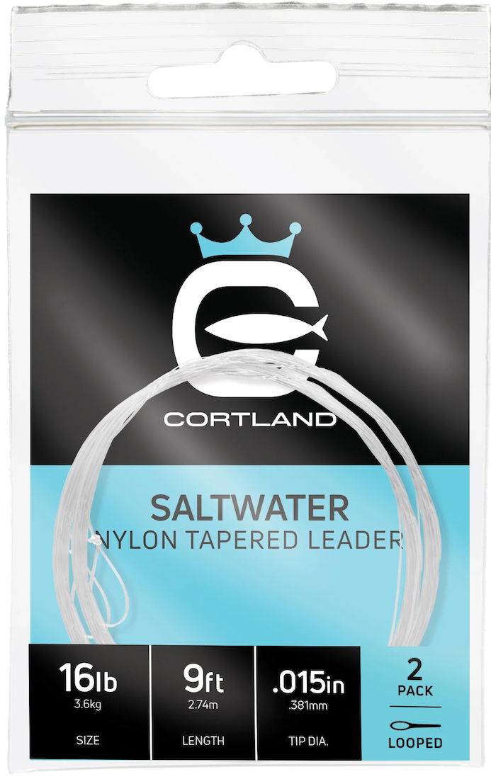 Cortland_Saltwater_Tapered_Leader_2_Pack_Pre_Looped_ Cortland Saltwater Nylon Tapered Leader - 2 Pack - Clear 12 ft Pre-Looped Vorfach