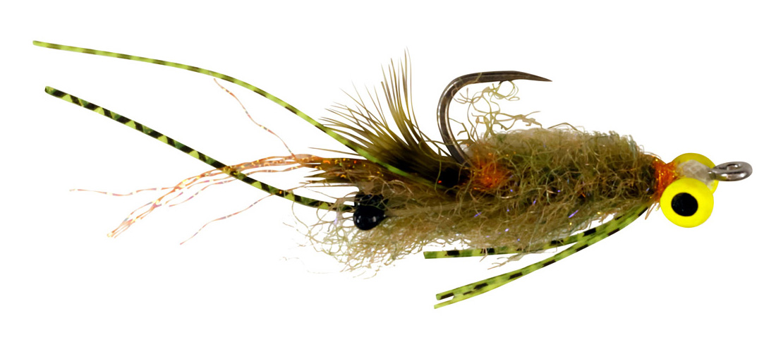 Catchy_Flies_TR_Permit_olive_green_yellow_eyes_ Catchy Flies Tiziano's Palometa fly olive & green legs