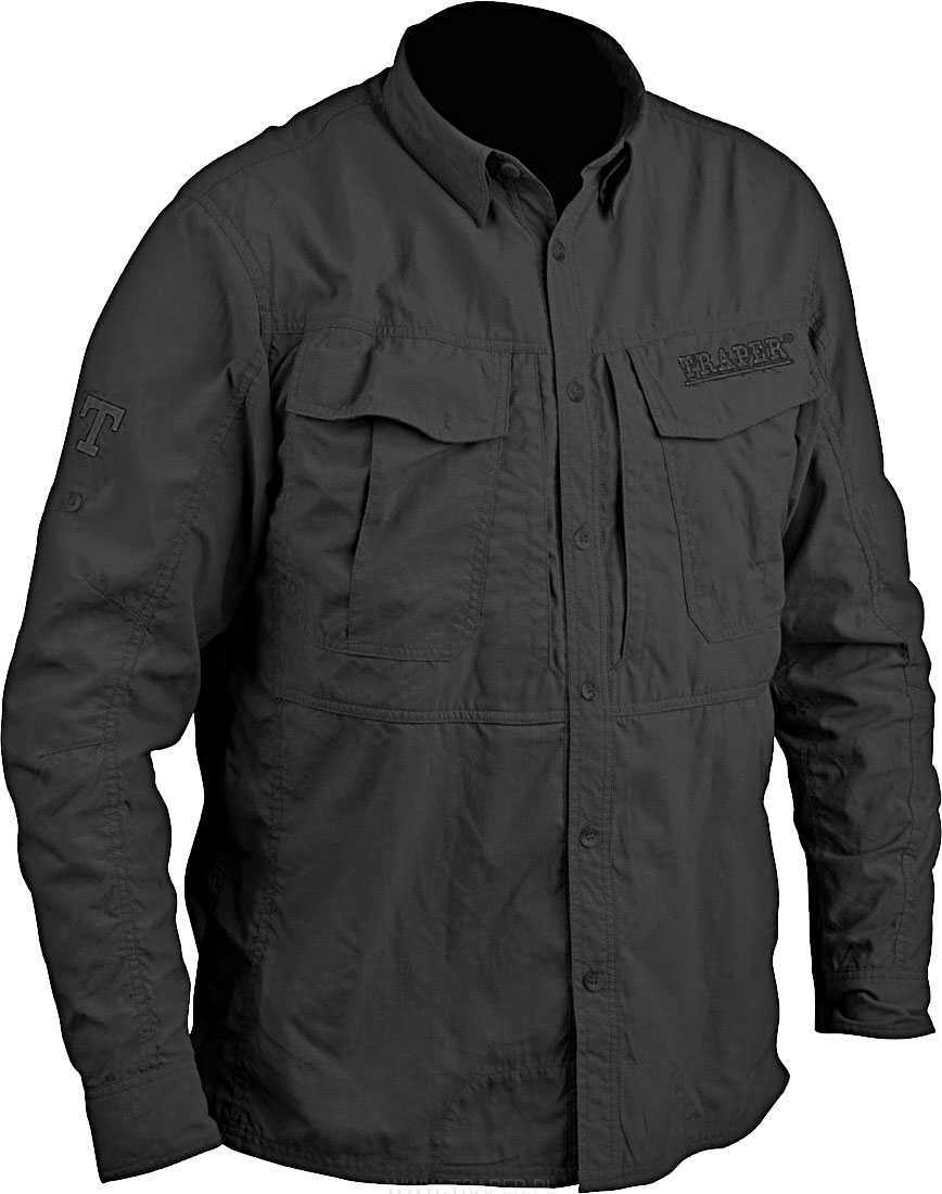 P-26478_Traper_Montana_Guide_Fishing_Shirt_Black_neu Traper Montana Guide Fishing Shirt black