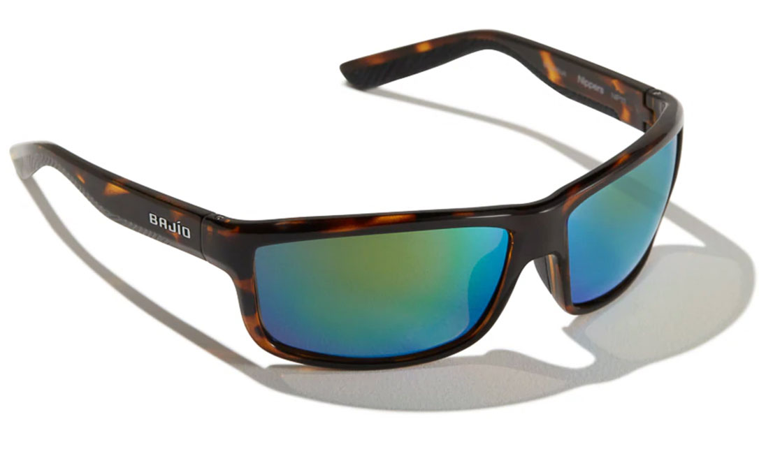 Bajio Polarisationsbrille Nippers - Dark Tort Gloss (Green Mirror Glass)