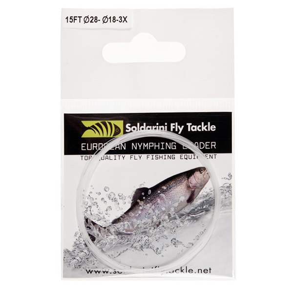 Soldarini Tapered Euronymph Leader thin 15 ft fluo white