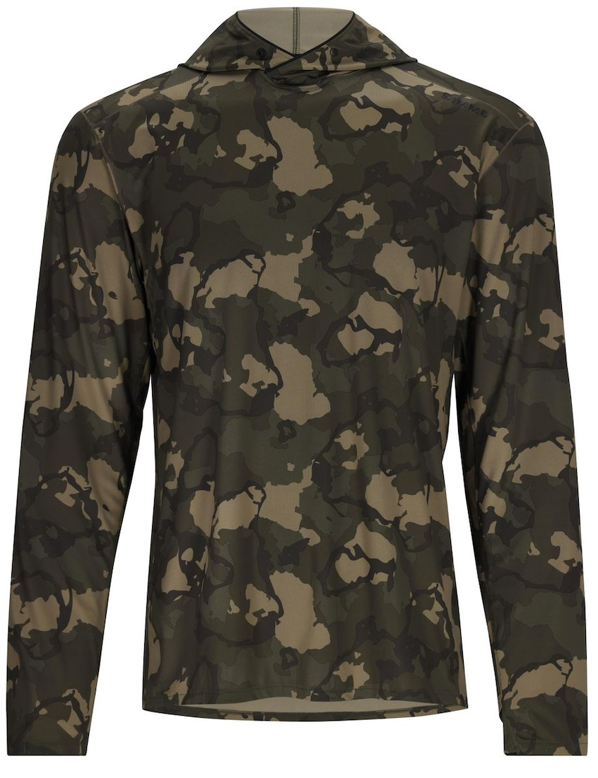 Simms Bugstopper Solarflex Hoody Langarmhemd regiment camo olive drab