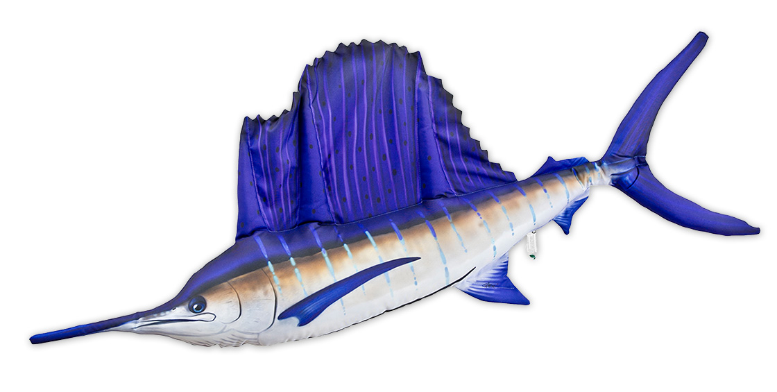 P-29210_Fischkissen_Kuscheltier_Sailfish_118cm_ganz Fischkissen Kuscheltier Sailfish 118cm