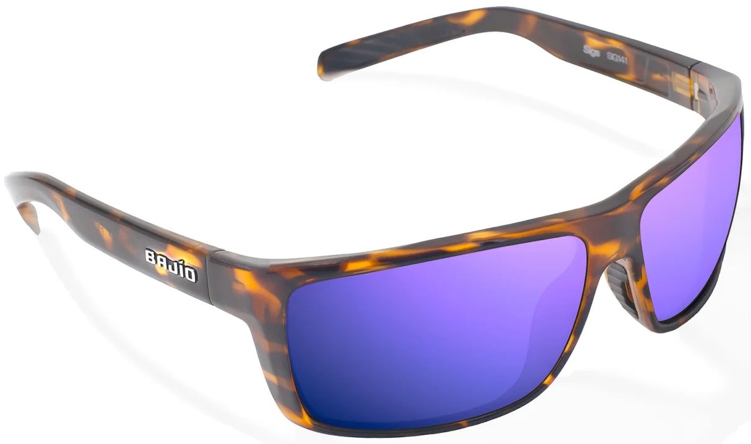Bajio Polarisationsbrille Sigs - Brown Tortoise Gloss (Violet Mirror Glass)