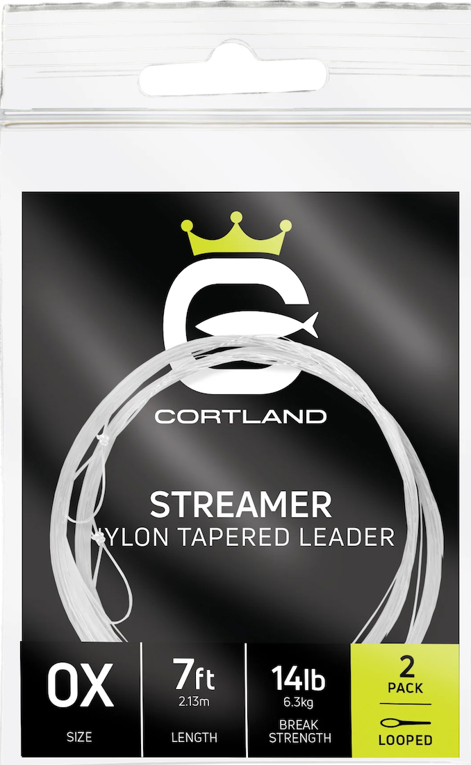 P-28538_Cortland_Streamer_Tapered_Leader_ Cortland Streamer Tapered Leader - 2 Pack - Clear 7 ft Pre-Looped Vorfach
