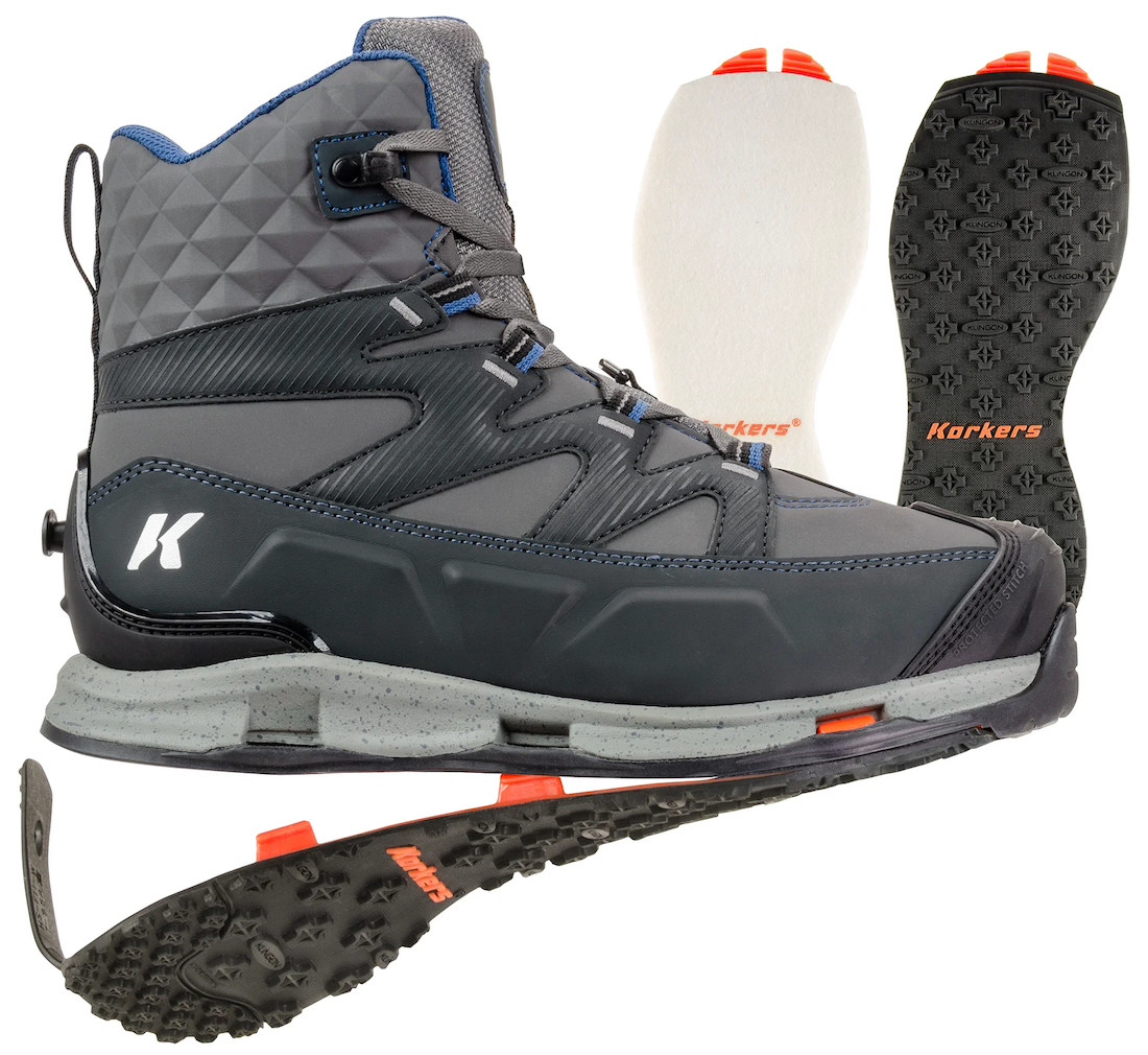 Korkers Bantam Lite Watschuh mit Filz und Gummi Wechselsohlen