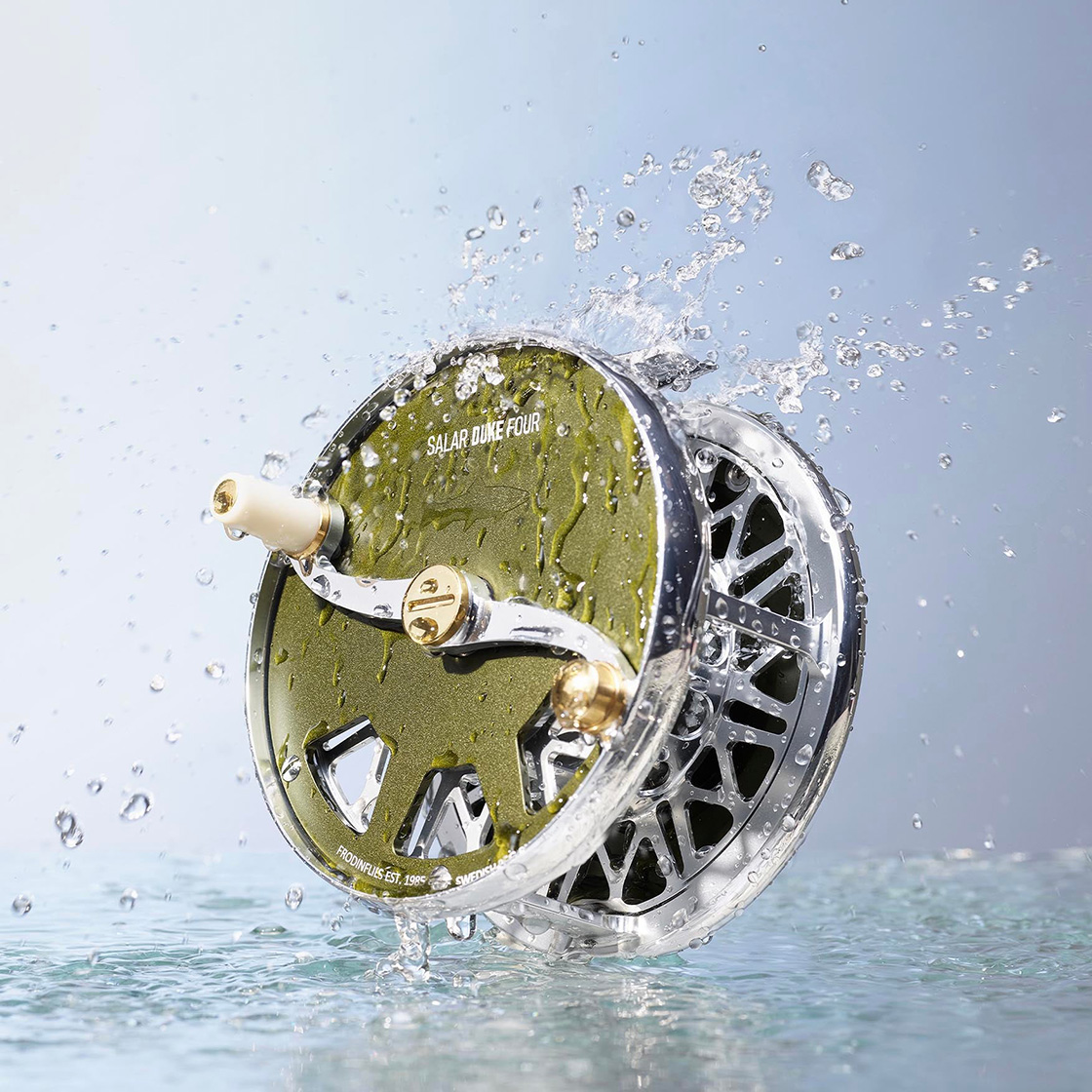 Frodin_Salar_Duke_Reel_Fliegenrolle_9 Beispiel (Farbe: matte hunter green)