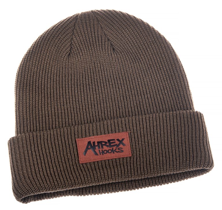 Ahrex Suede Patch Beanie Mütze brown