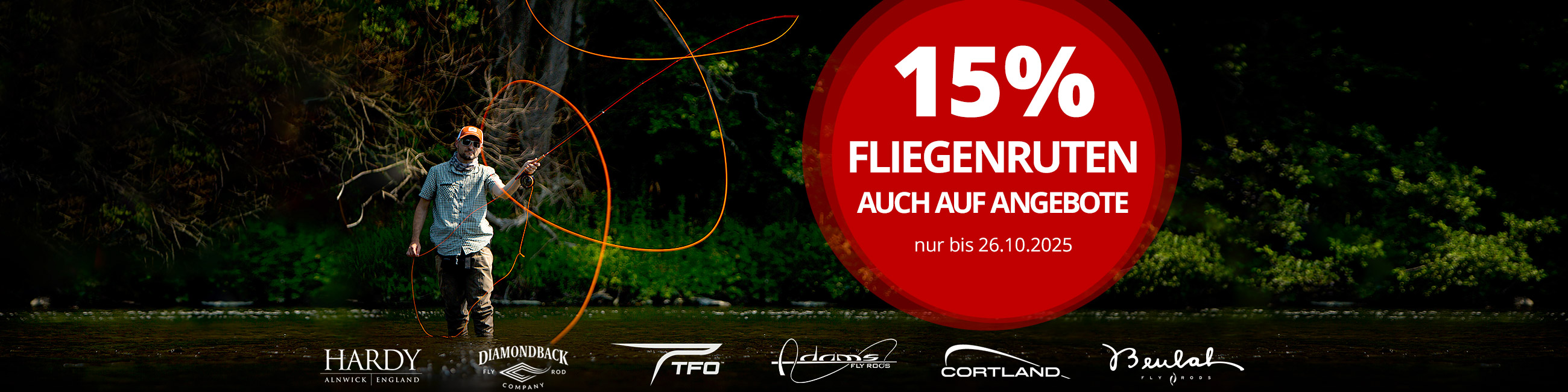 15% auf Fliegenruten bis 26.10.