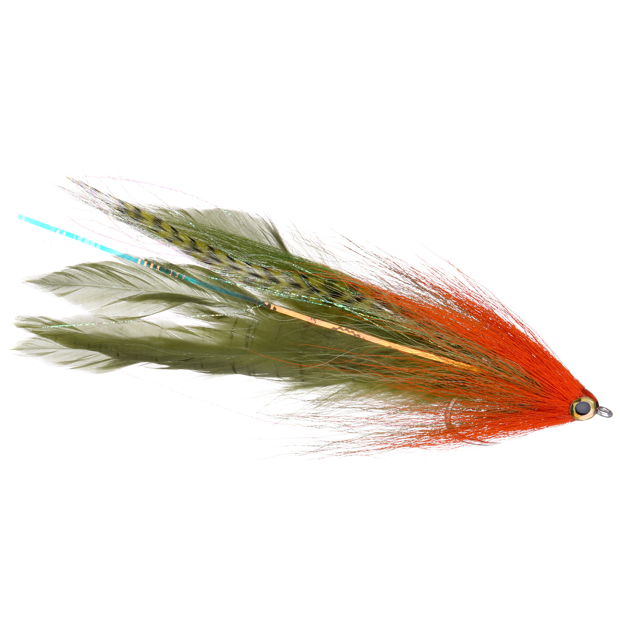 Superflies Hollow GT Deceiver Olive/Orange Gamakatsu SL12S #6/0 Salzwasserfliege