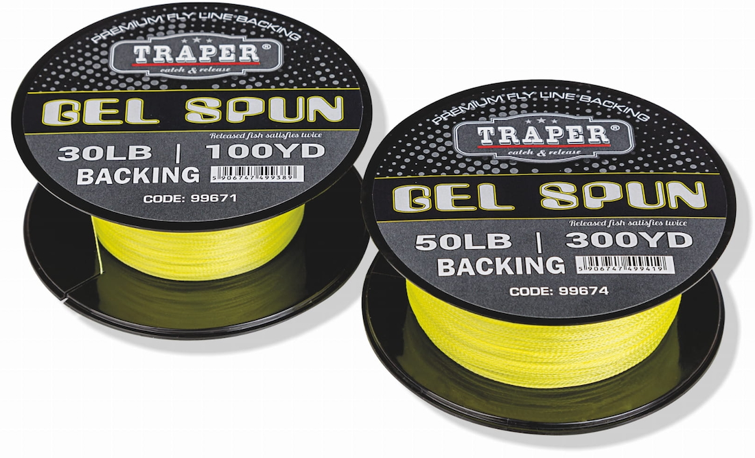 P-26572_Traper_Gel_Spun_GSP_Backing_Yellow_ Traper G.S.P. Gel Spun Backing 30 lbs yellow