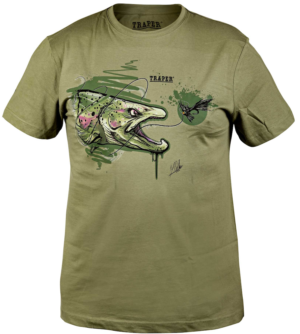 Traper Art T-Shirt Trout light khaki
