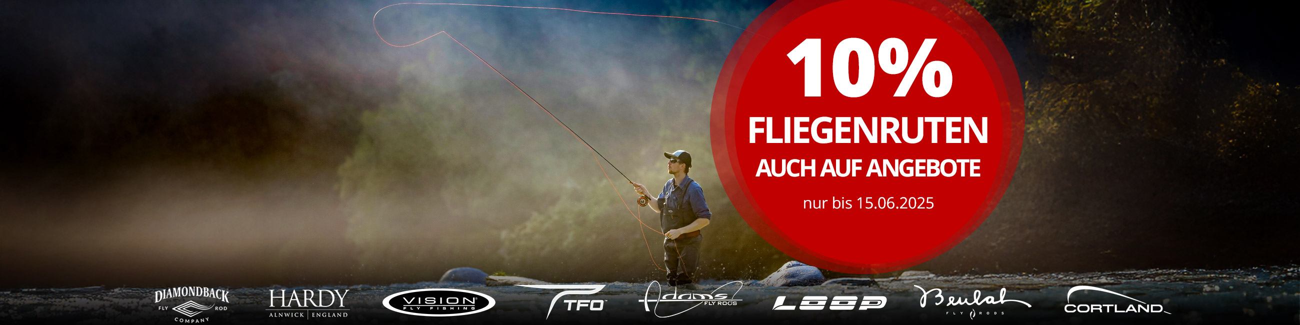 10% auf Fliegenruten bis 15.6.