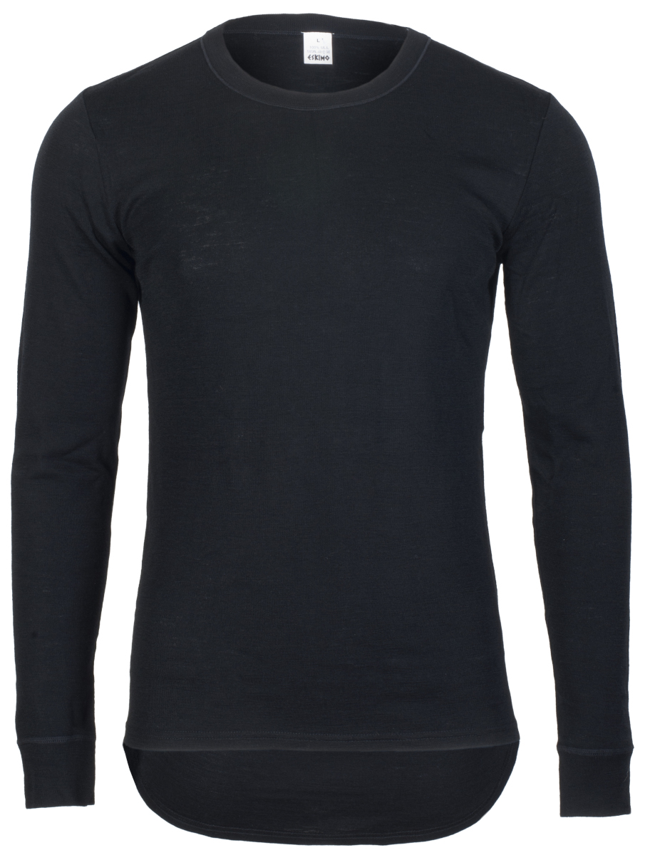 Bratens 100% Norway Merino Wool Sweater Langarmshirt black