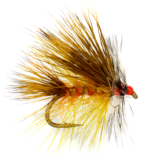 Fulling Mill Trockenfliege - Jackie's Hot Head Yellow International Stimulator