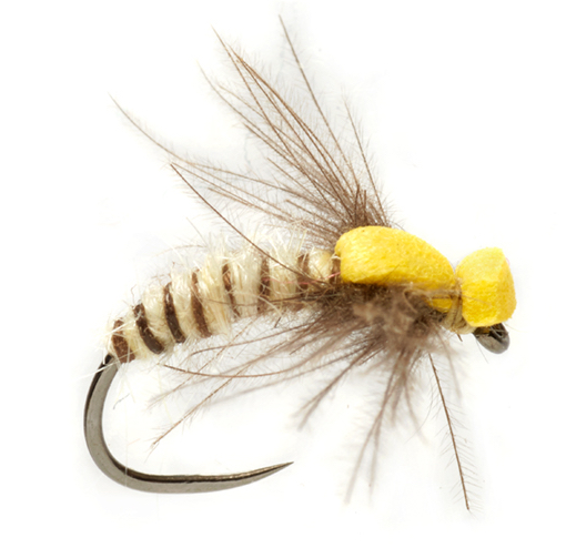 Fulling Mill Trockenfliege - Procter's Spent Caddis Cream Yellow Barbless