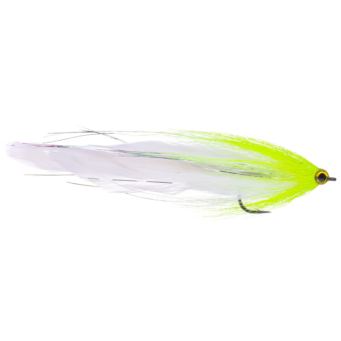 P-26817_Superflies-Hechtstreamer-Pike-Deceiver-White-Chartreuse-Schlappen Superflies Hechtstreamer Pike Deceiver White & Chartreuse Schlappen