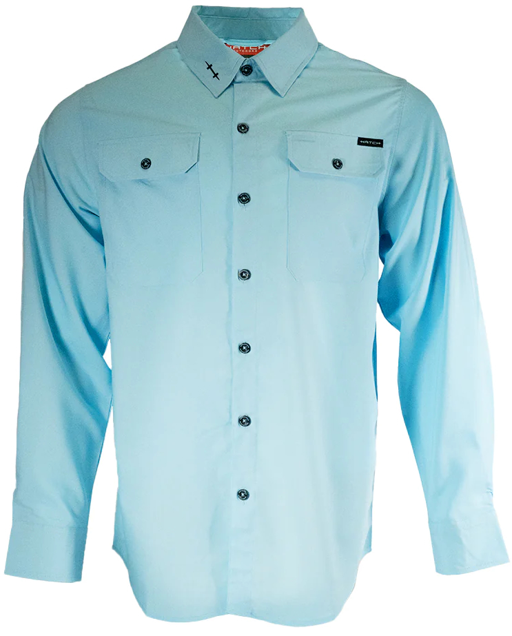 Hatch Horizon Active Fishing Sun Shirt UPF40 castaway blue