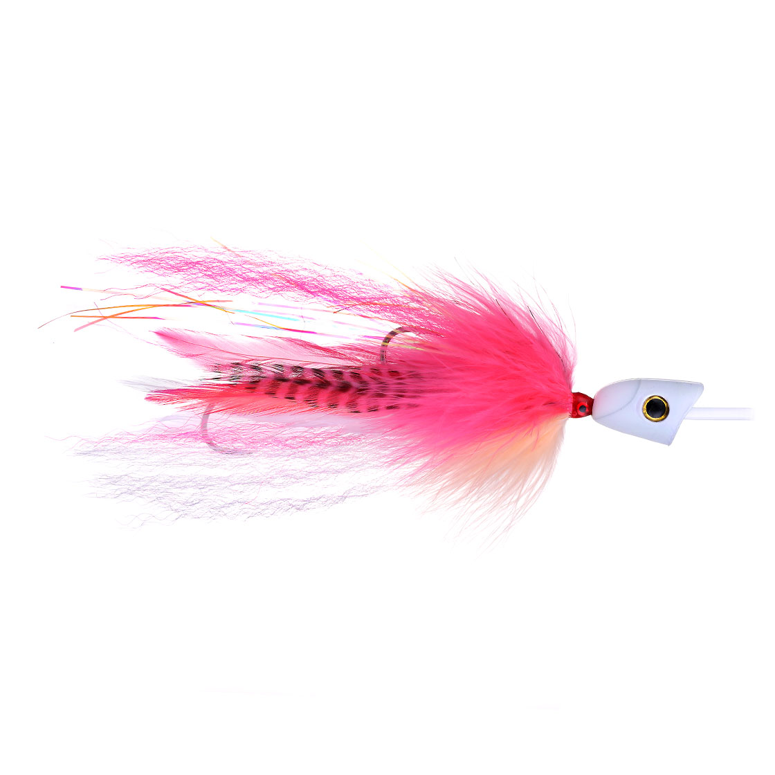 Superflies Pink & White Sailfish Tubefly with additional Popperhead and Rig