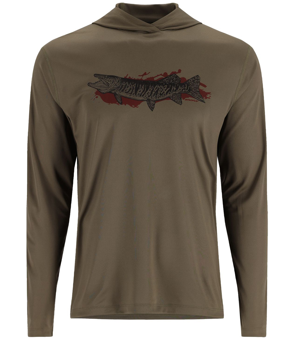 Simms Tech Hoody Langarmhemd Artist Series Musky Logo dark stone