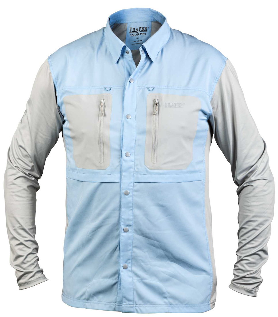 P-26484_Traper_Solar-Pro_UPF50_Sonnenschutz_Shirt_light_Blue_ Traper Solar Pro UPF 50+ Fishing Shirt Sonnenschutz light blue