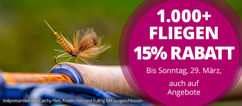 15% auf 1000+ Fliegen bis Sonntag, 29.3.