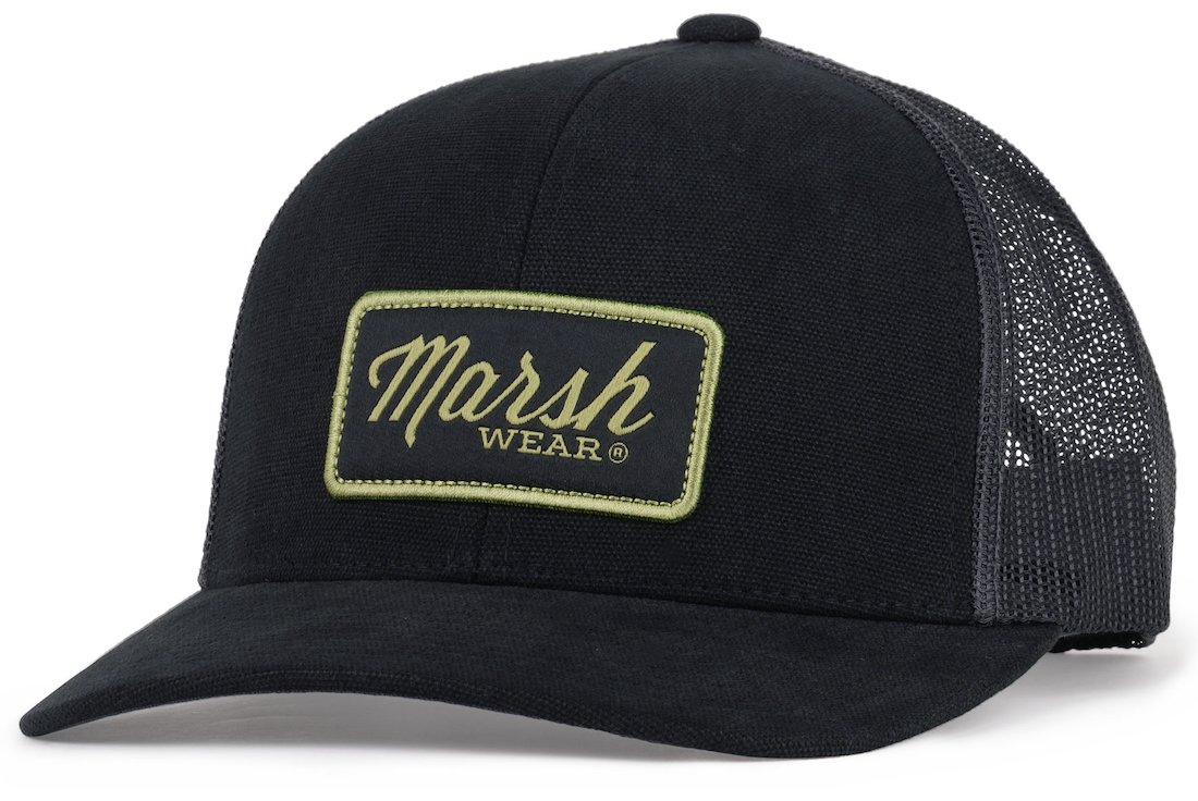 P-29369_Marsh_wear_Script_Trucker_Hat_Black_ Marsh Wear Script Trucker Cap Black