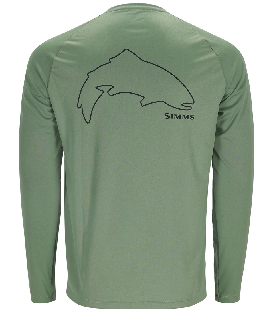 Simms Tech Tee Langarmshirt Artist Series Trout Outline field