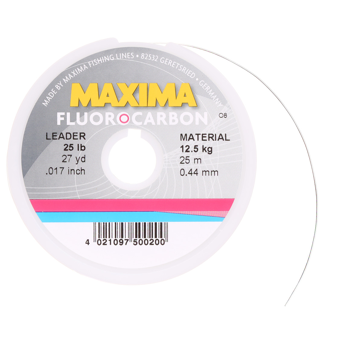 P-28895_Maxima-Fluorocarbon-Tippet-25-m-invisible-Vorfachmaterial-auf-Spule Maxima Fluorocarbon Tippet 25 m invisible Vorfachmaterial auf Spule