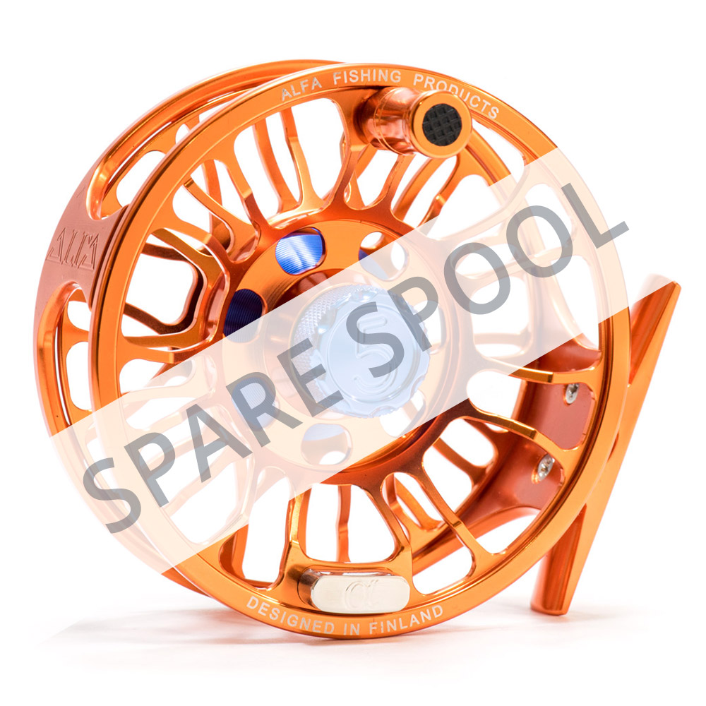 alfa-plus-fly-reels-spare-spool-midnight-orange mignight orange