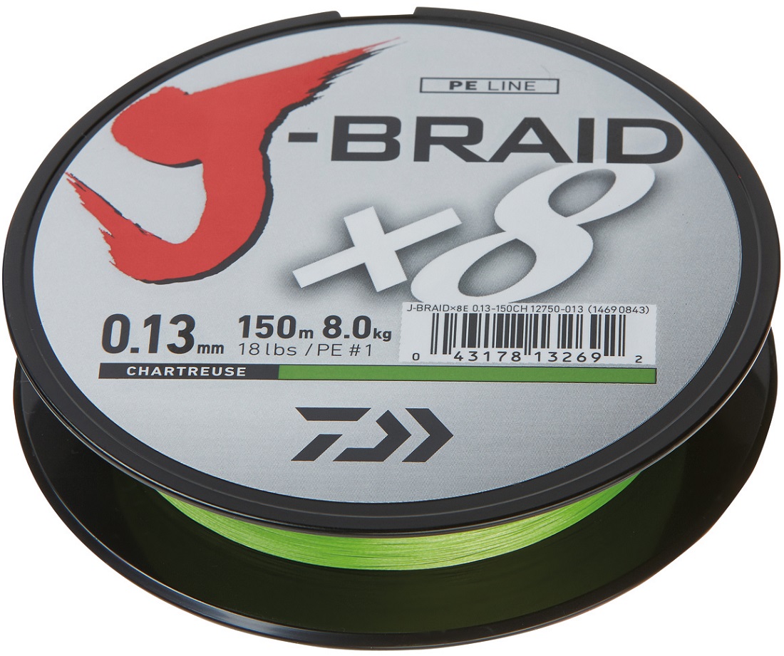 Daiwa J-Braid X8 150 m chartreuse 8 - Fach geflochtene Schnur