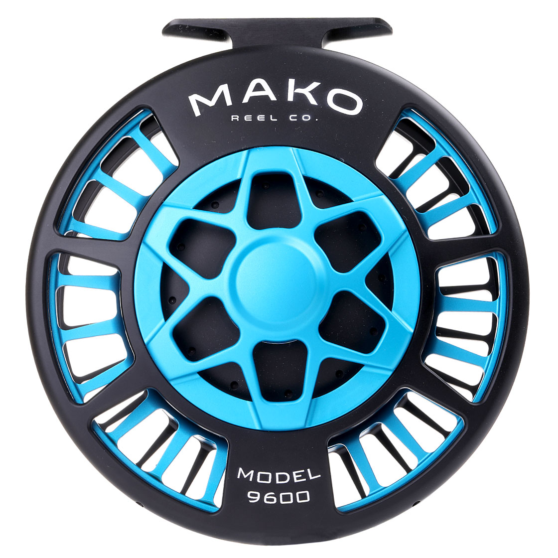 P-18957-2_mako_reel_matte_turquiseon-black_9600_front Mako Reel matte turquoise on black Model 9600B