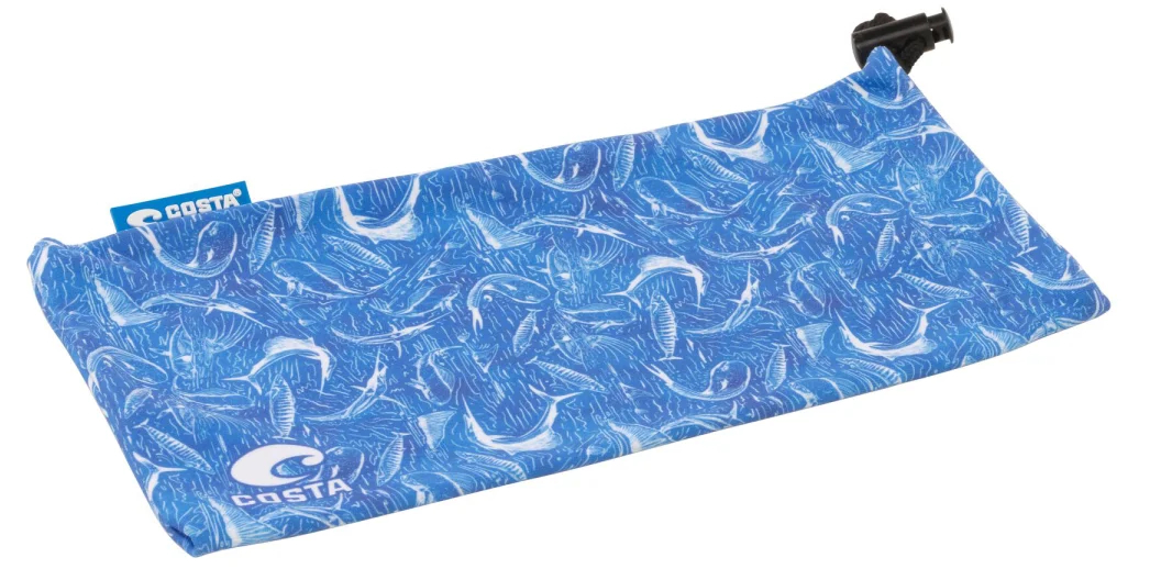 P-28630_Costa_Recycelt_Microfiber_Cleaning_Cloth_Fish_Blue_ Costa Recycled Microfiber Cleaning Cloth Vintage Fish Blue