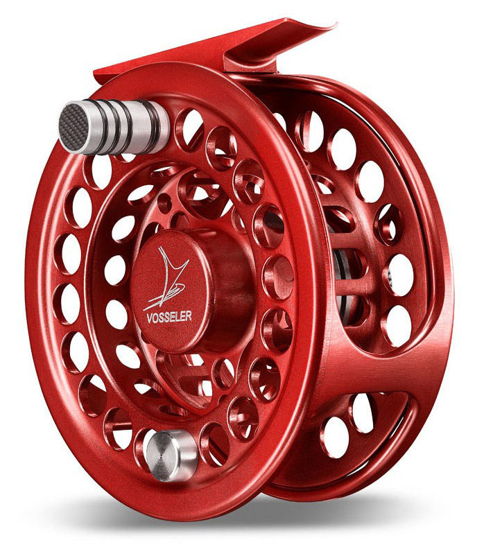 Vosseler DC2 Fliegenrolle rot