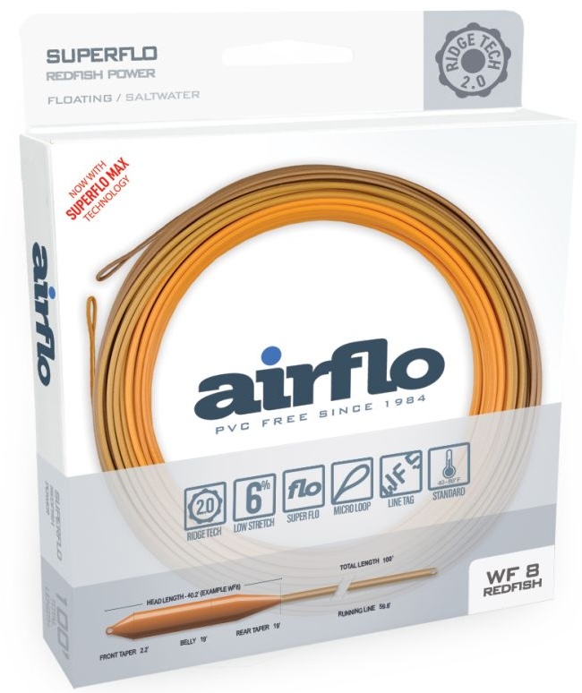P-28936_Airflo_Ridge_2-0_Gulf_Redfish_Cold_Saltwater_Water_Floating_Power_Core_Fliegenschnur_Amber-Tan_1 Airflo Ridge 2.0 Gulf Redfish Cold Saltwater Water Floating Power Core Fliegenschnur Amber/Tan