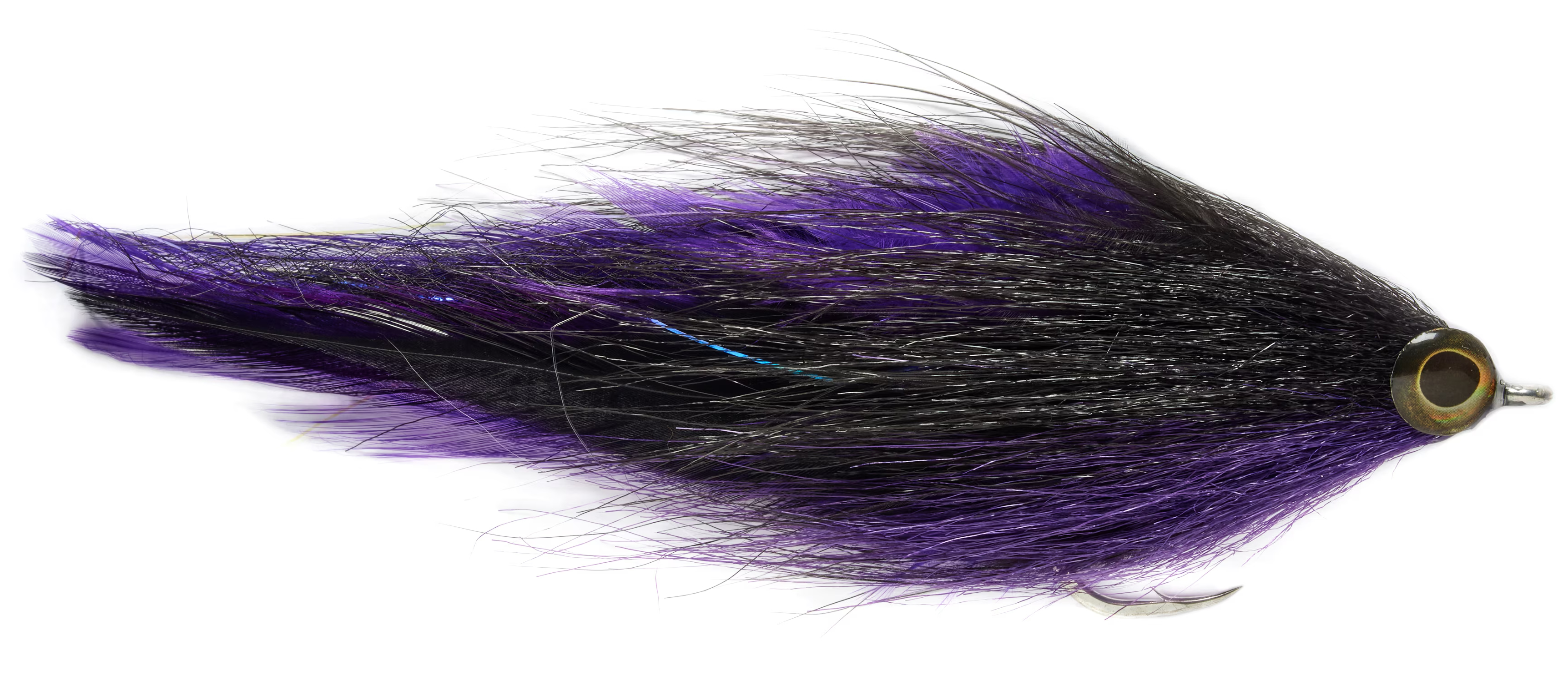 P-27546_Fulling_Mill_Two_Tone_Brushy_Stremer_Purple_Black_ Fulling Mill Two Tone Brushy Streamer #6/0 Black & Purple