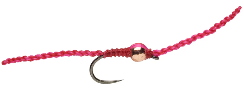 Fulling Mill Tactical Nymphs Olsens DNA Worm Pink & Red Barbless