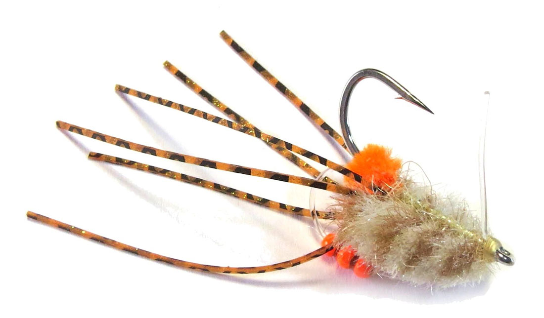 Fishient H2O Salzwasserfliege - Rolling Bead Box Crab shrimp/brown