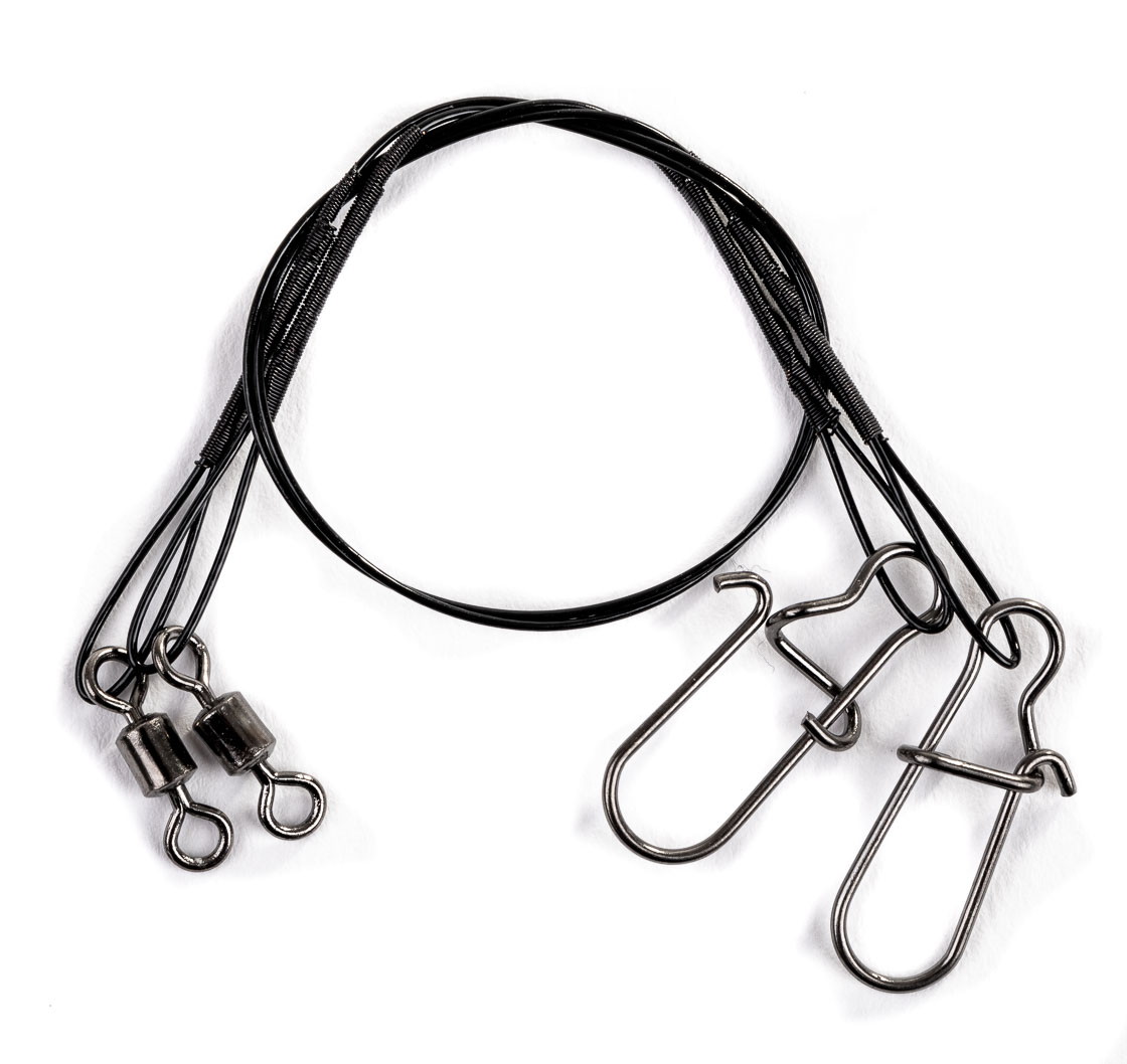 Stahlvorfach mit Carabiner 2er Pack Stainless Wire Leader 20cm