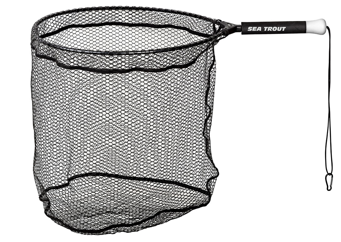 Traper Sea Trout Landing Net Silicone Coated Kescher mit Schonnetz
