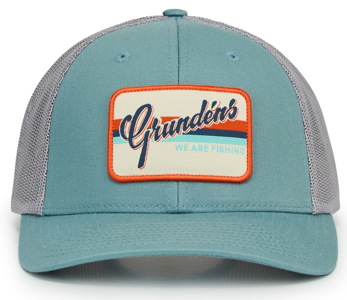Grundéns Low Pro Script Trucker Cap Kappe smoke blue/aluminium