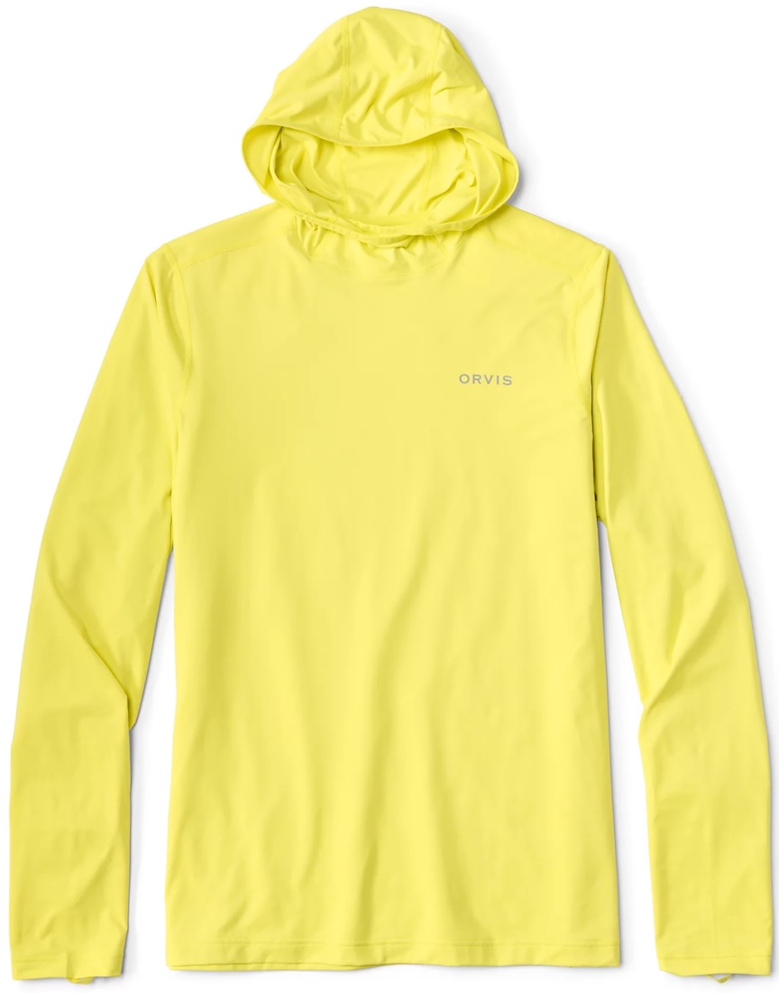 Orvis Sun Defense Printed Hoodie Sunshirt UPF 50+ Sonnenschutz Hemd citrus