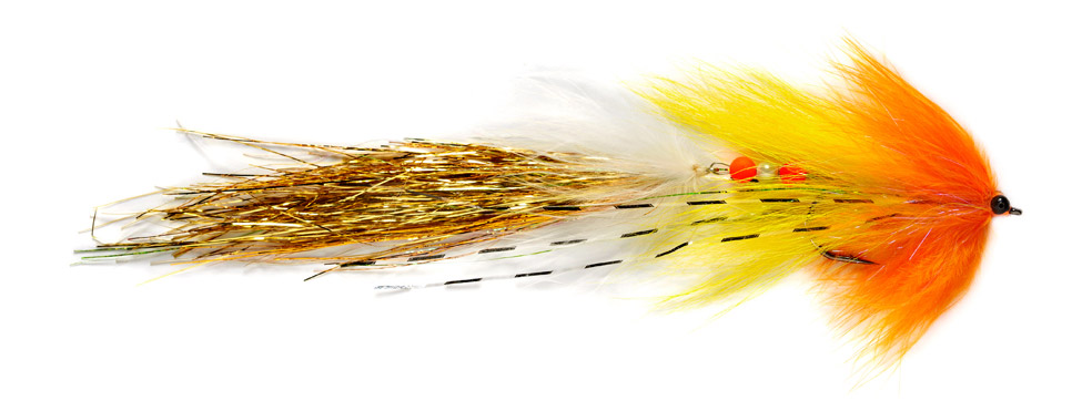 Fulling Mill Streamer - Articulated Whistler yellow & orange