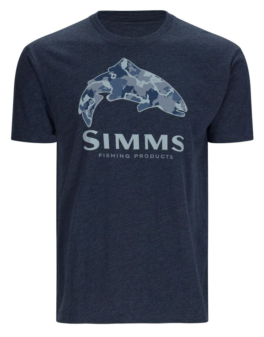 Simms Trout Regiment Camo Fill T-Shirt navy heather