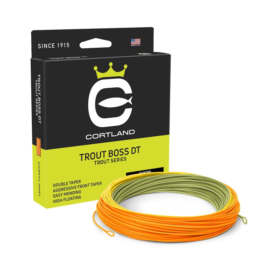 Cortland Trout Boss DT Fliegenschnur green/yellow/orange