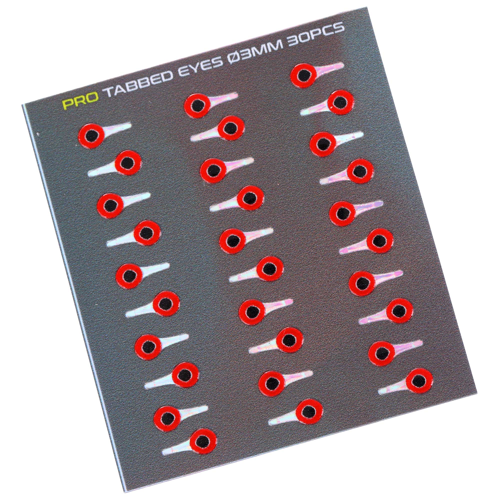 Pro Sportfisher - 3D Tabbed Eyes Silver - Hot Red