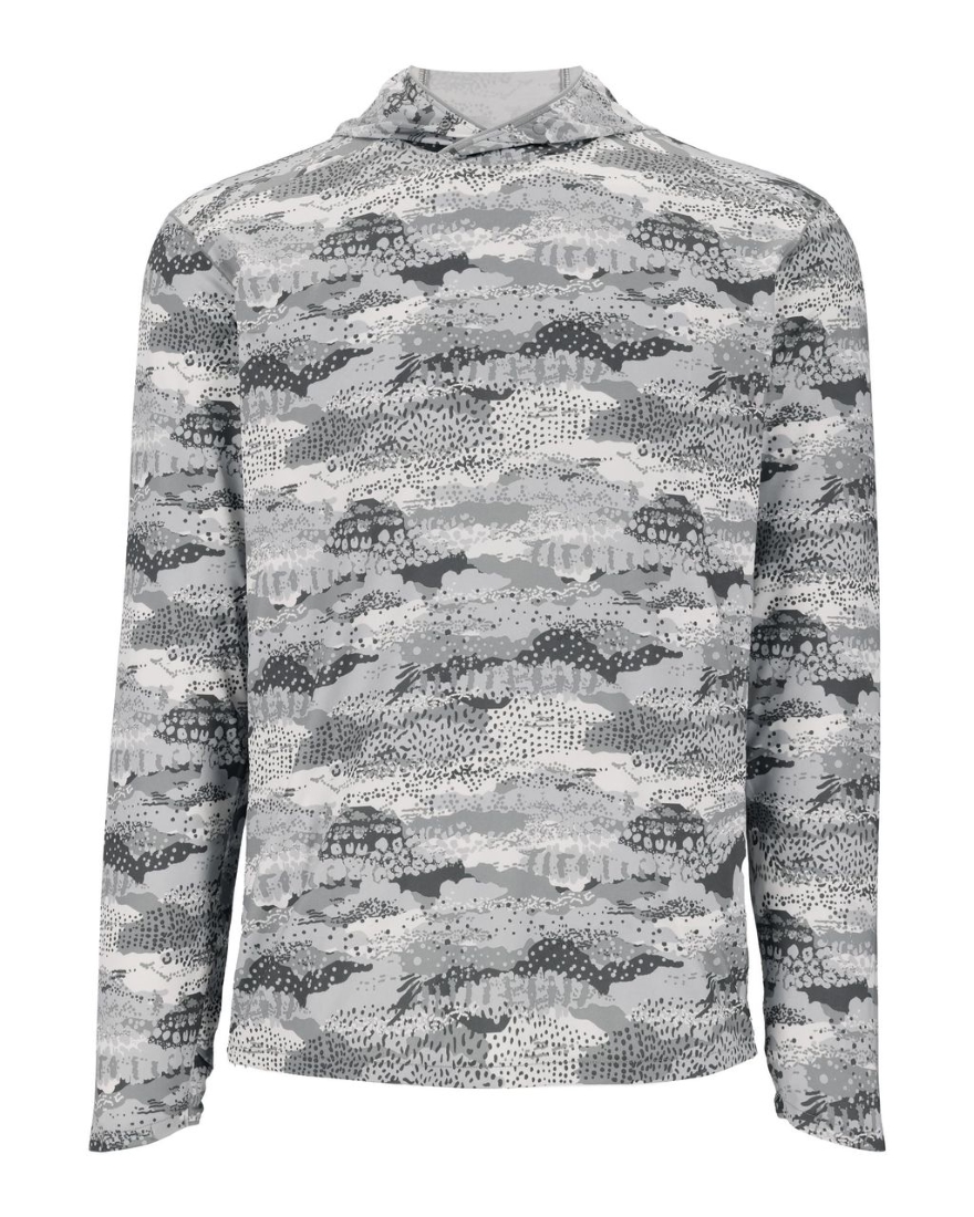 Simms BugStopper SolarFlex Hoody UV & Insektenschutz Shirt mit Kapuze Shroud Sterling
